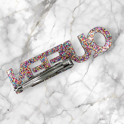 Queen B Glitter Hair Clip