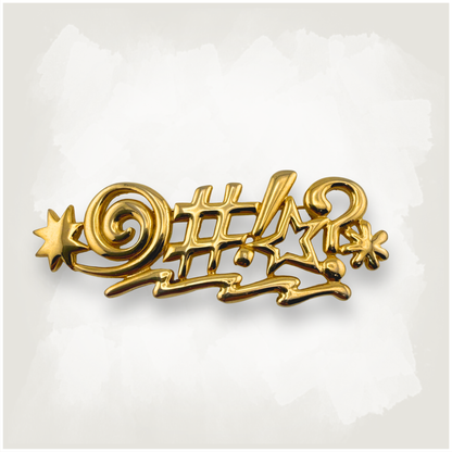 Y2K Vintage JJ Jonette Symbols & Swear Words Brooch