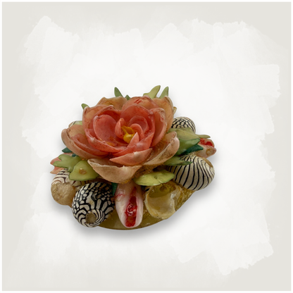 Vintage Rose Shell Brooch