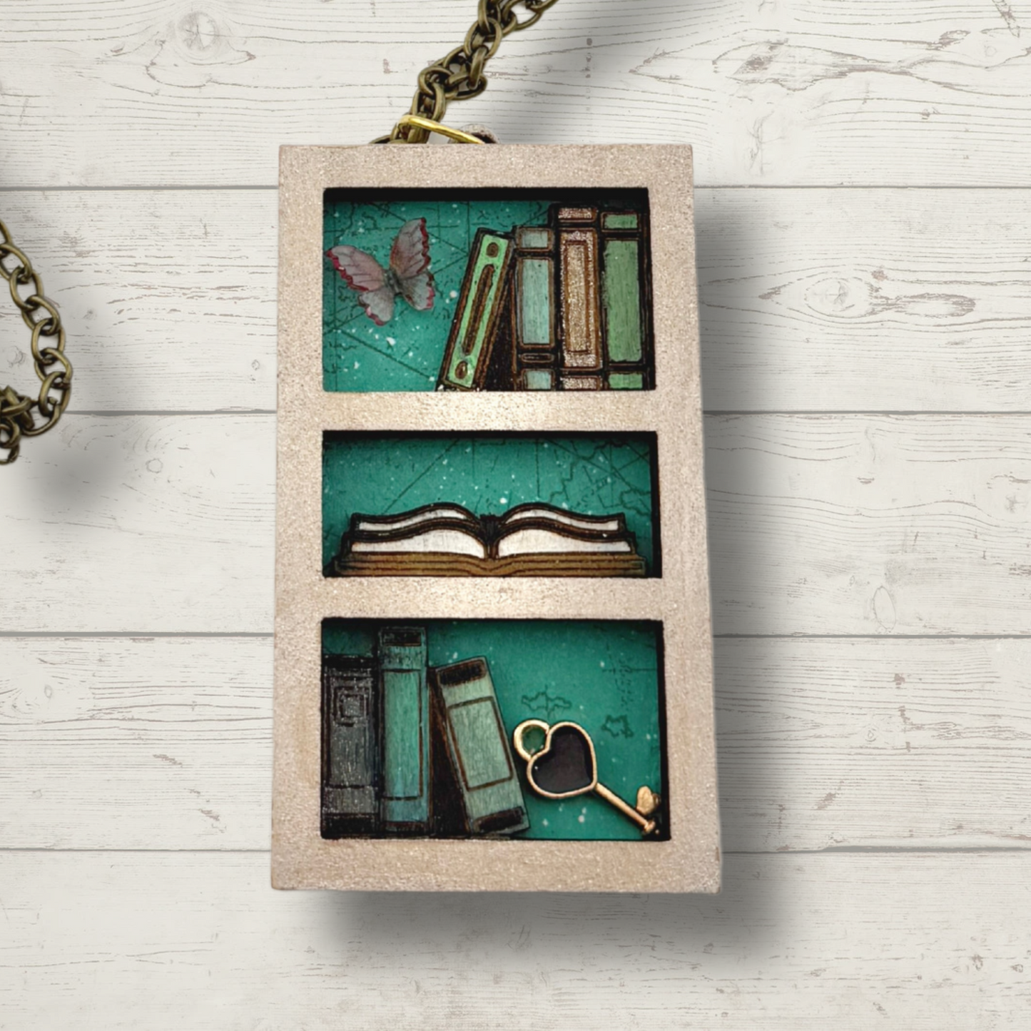 Mini Bookshelf Necklace