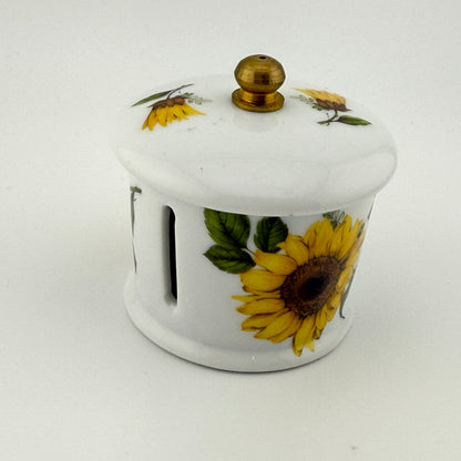 Vintage House of Prill Sunflower Porcelain Stamp Holder