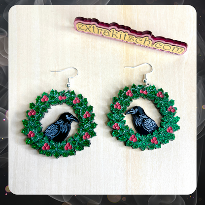 Raven Wreath Earrings