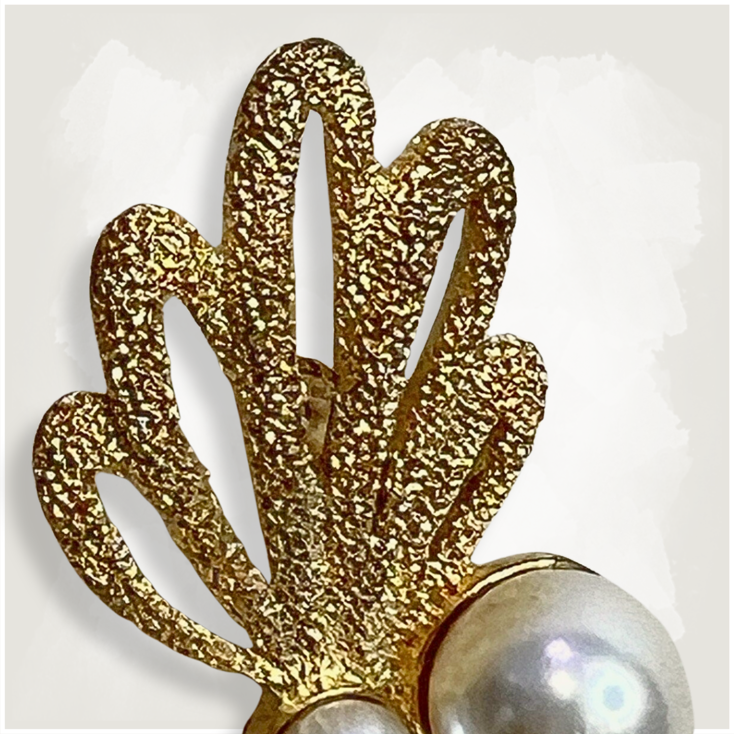 Vintage Gold and Pearl Mid Century Brooch