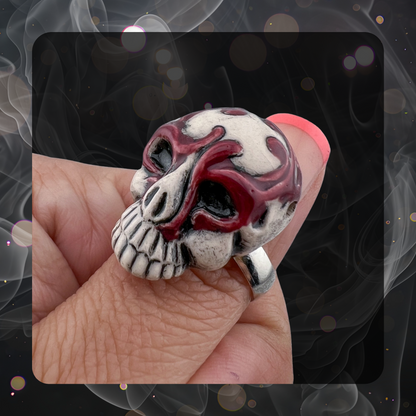 Ceramic Sugar Skull Ring