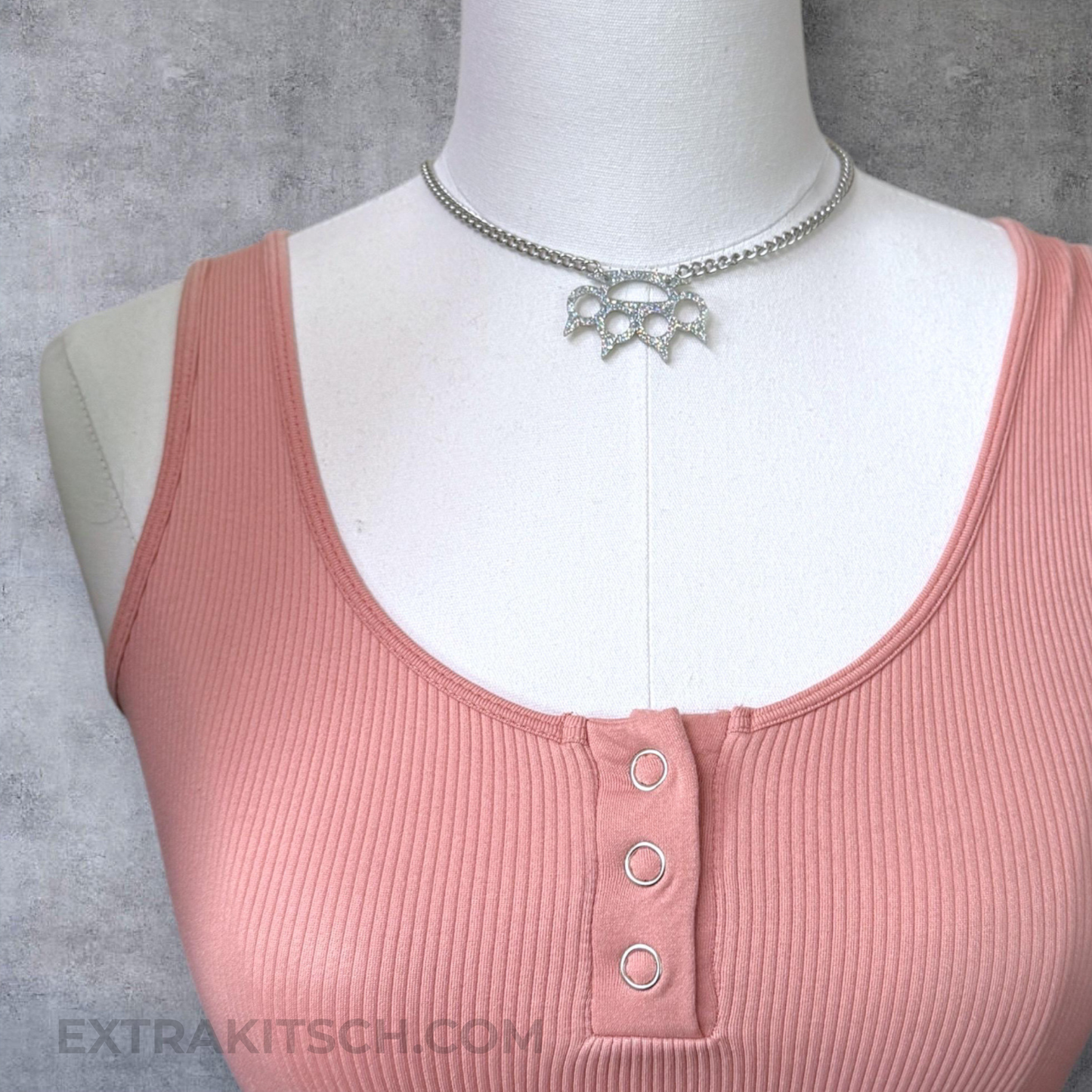 Y2K Glitter Knuckles Emo Necklace * Small Charm