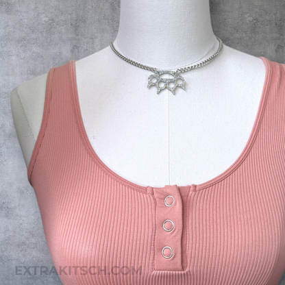 Y2K Glitter Knuckles Emo Necklace * Small Charm