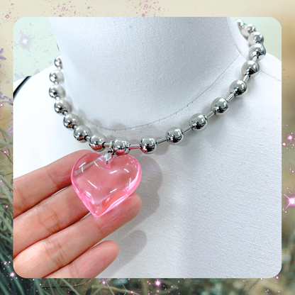 Y2K Heart Choker Necklace