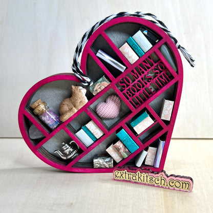 Mini Bookshelf Heart Ornament