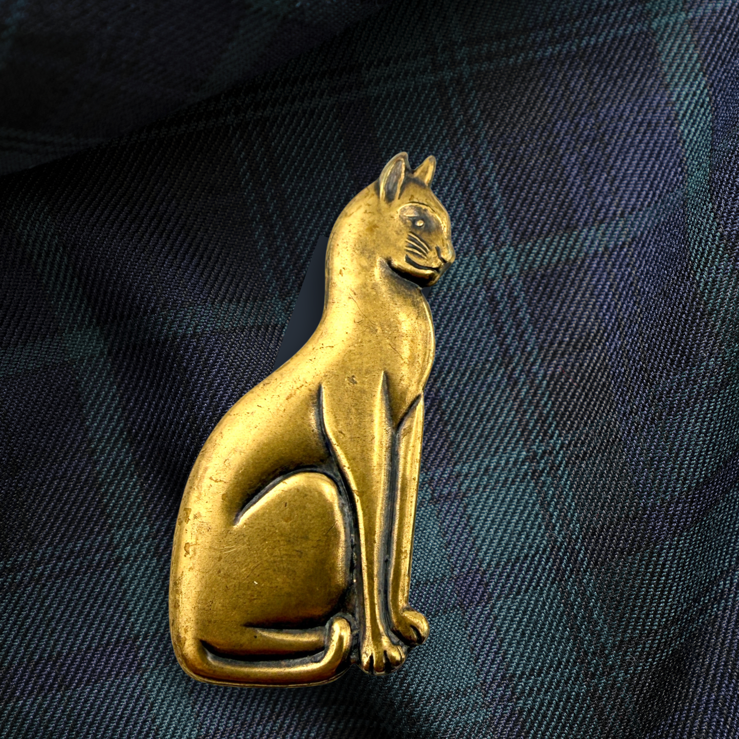 Vintage Egyptian Style Cat Brooch
