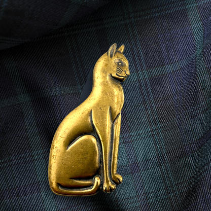 Vintage Egyptian Style Cat Brooch