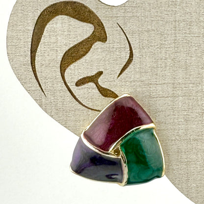 Kerissa Vintage Enamel Clip On Earrings