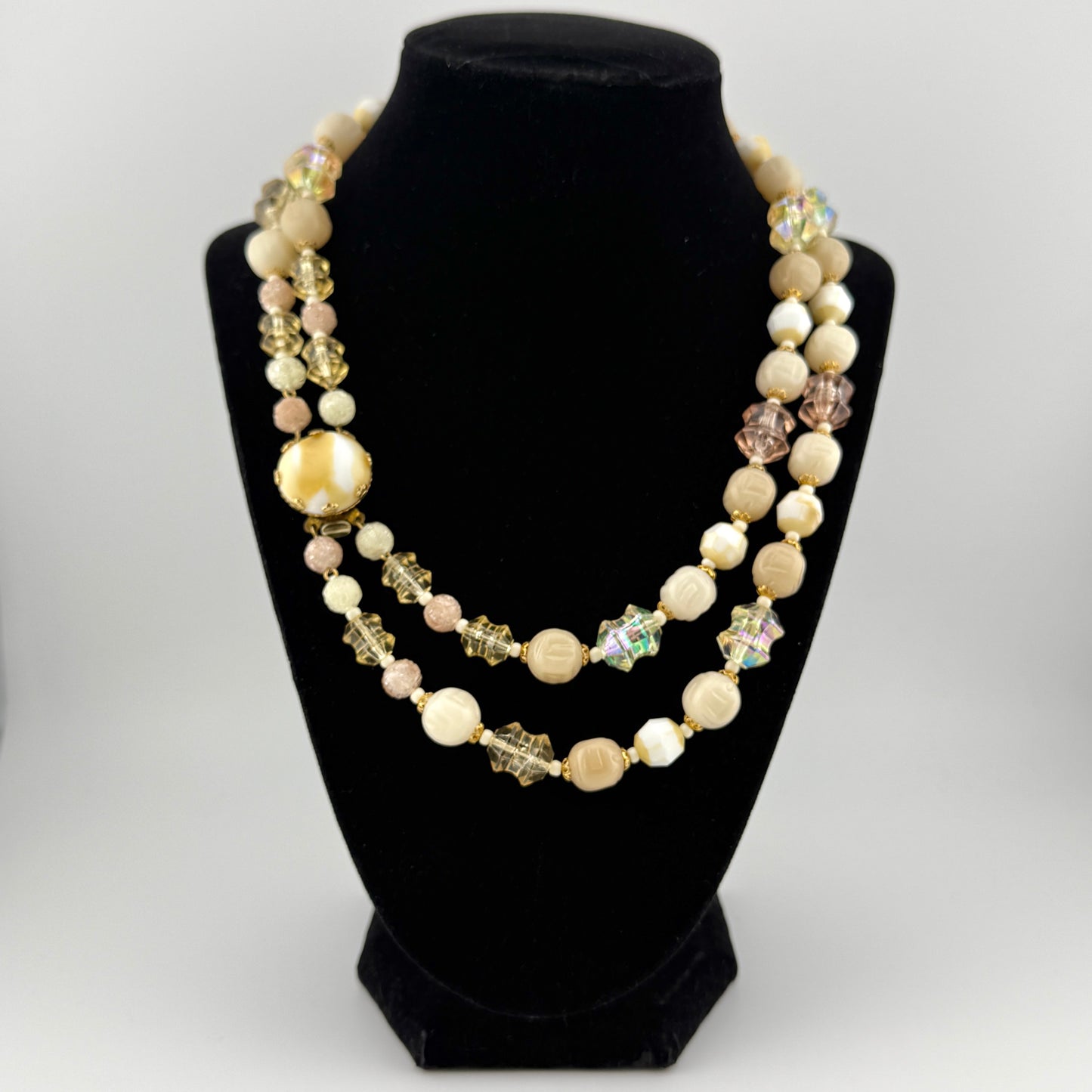 Vintage West Germany AB Glass Beaded Necklace