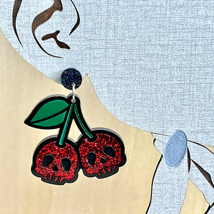 Skull Cherry Bomb Earrings