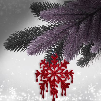 Horror Bloody Snowflake Creepmas Ornament