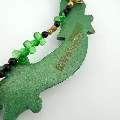 Vintage Tropical Lizard Statement Necklace