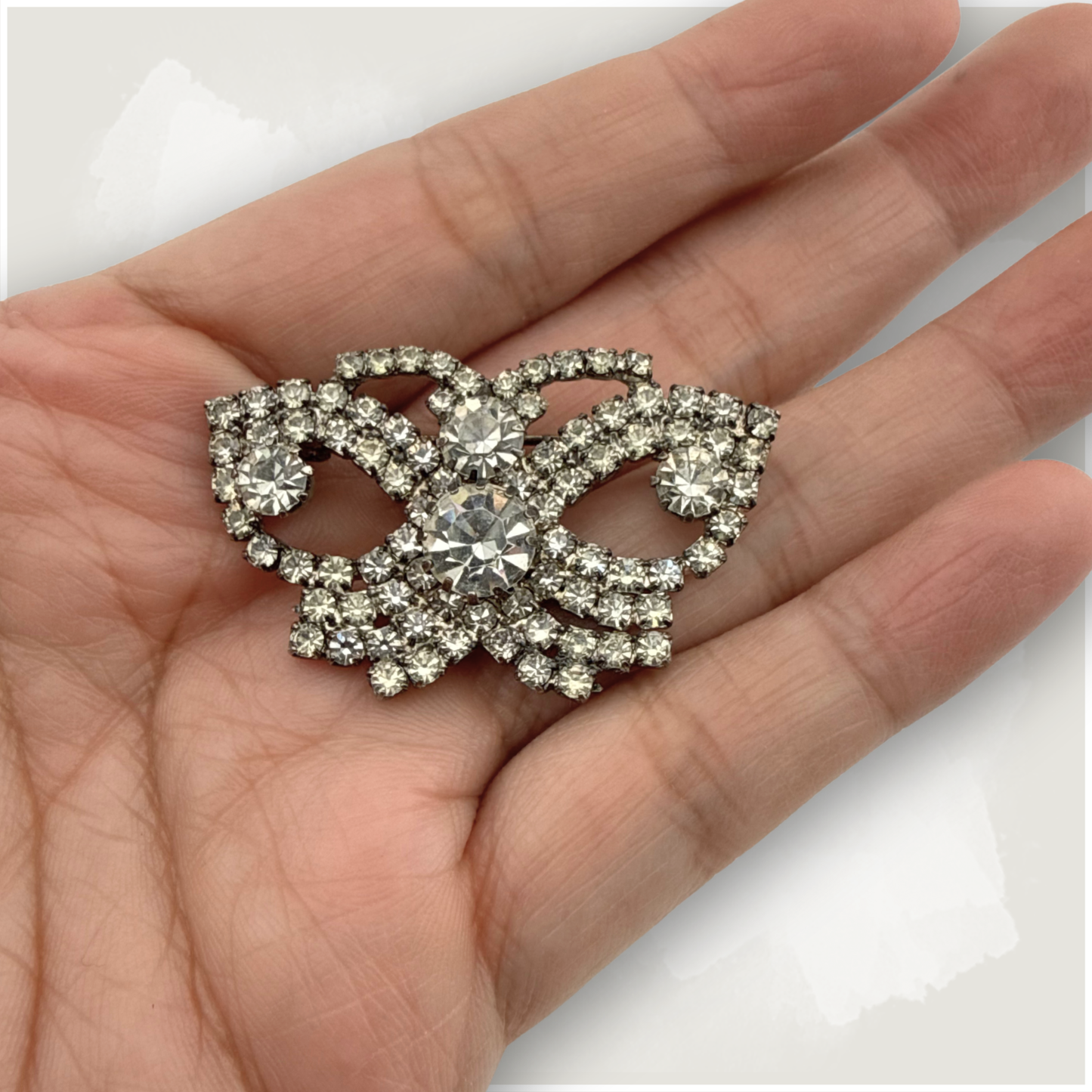 Mid-Century Sparkle Butterfly Brooch