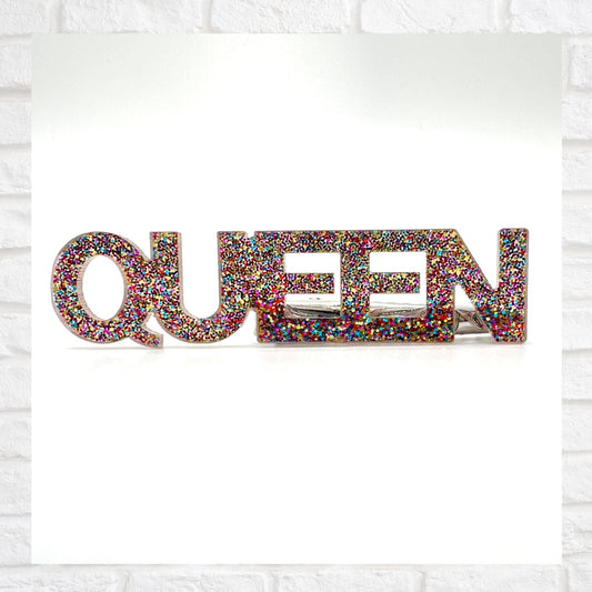 Queen B Glitter Hair Clip
