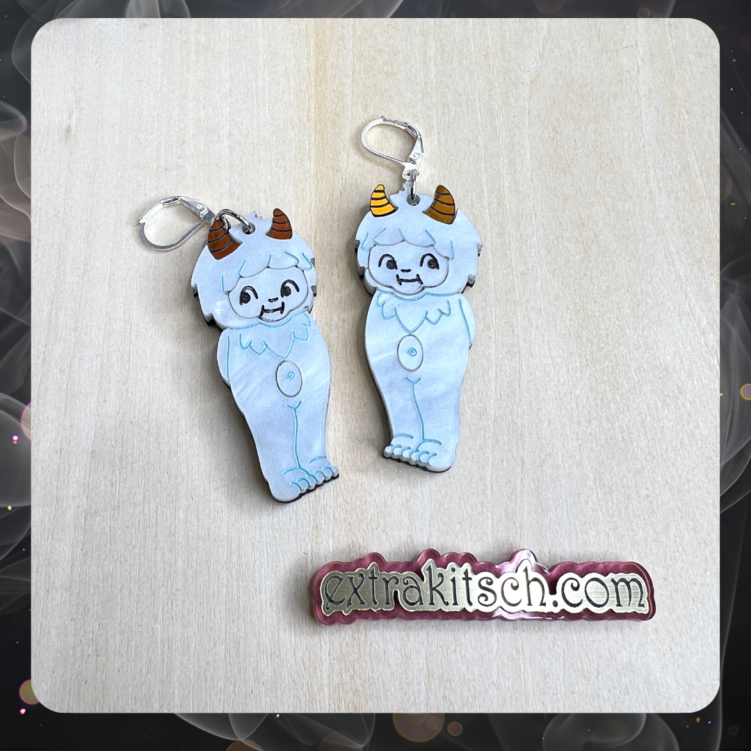 Kewpie Yeti Earrings