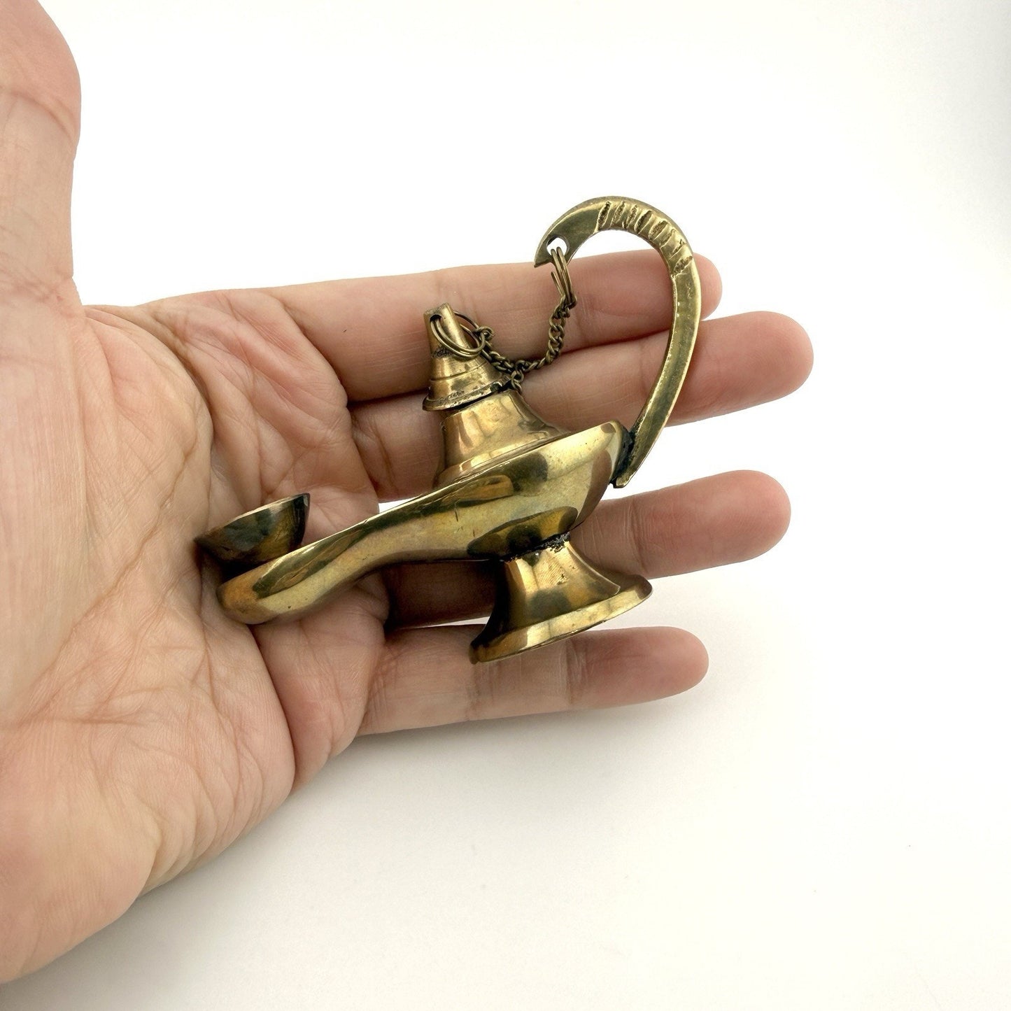 Vintage Brass Genie Oil Lamp