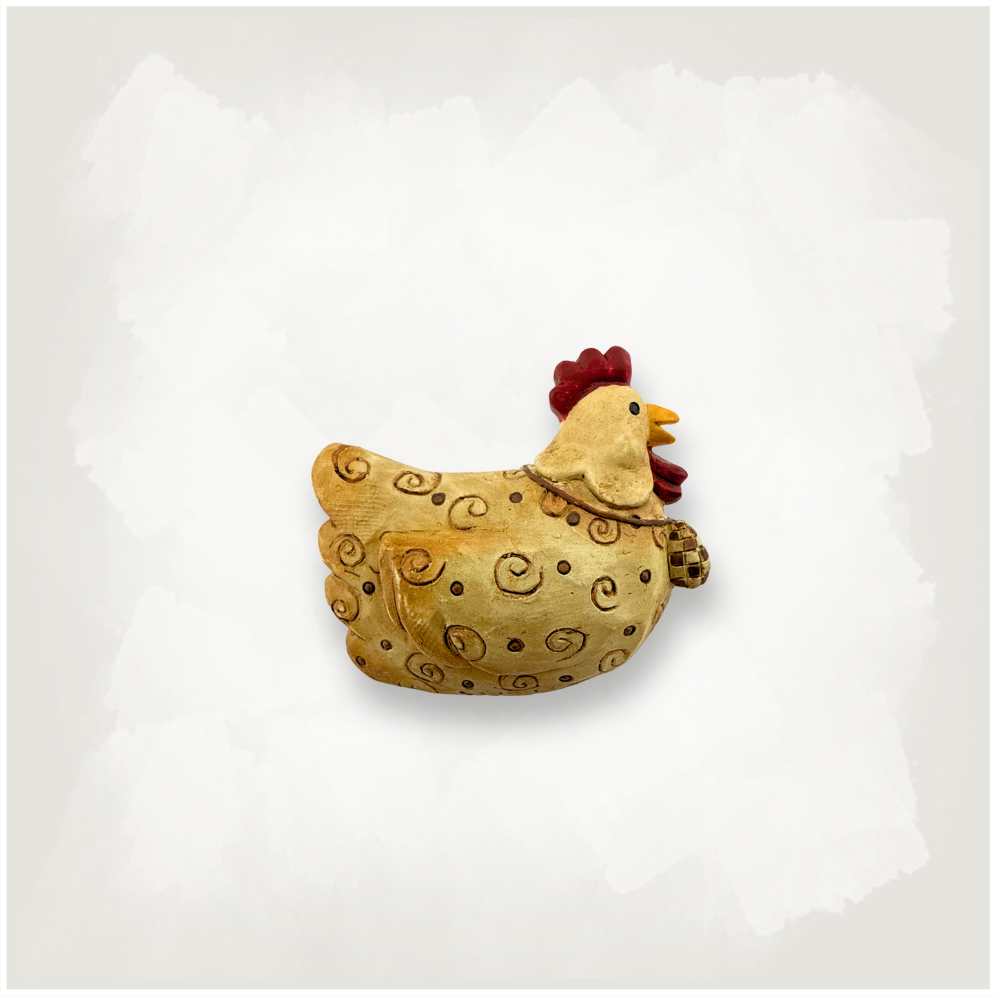 Vintage Suzi Skoglund Chicken / Hen Folk Art Brooch