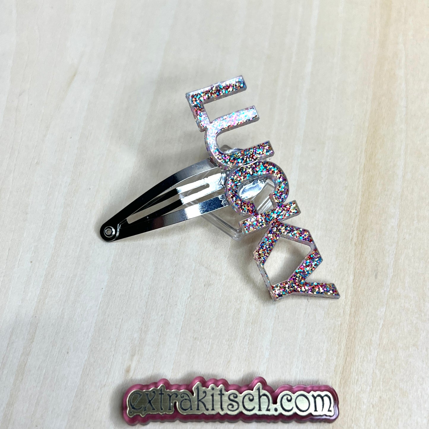 Queen B Glitter Hair Clip