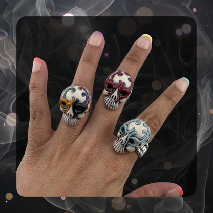 Ceramic Sugar Skull Ring