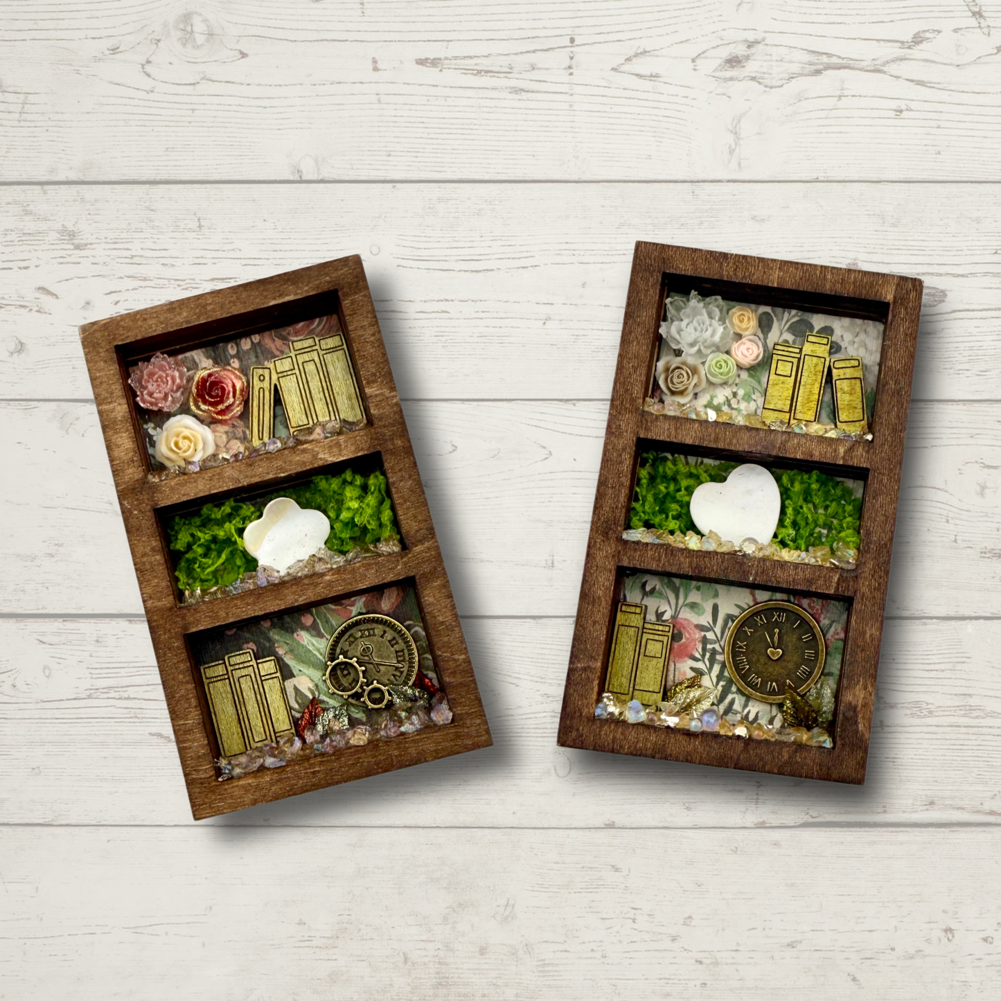 Mini Bookshelf Magnet – Handmade Laser Cut Wood Art