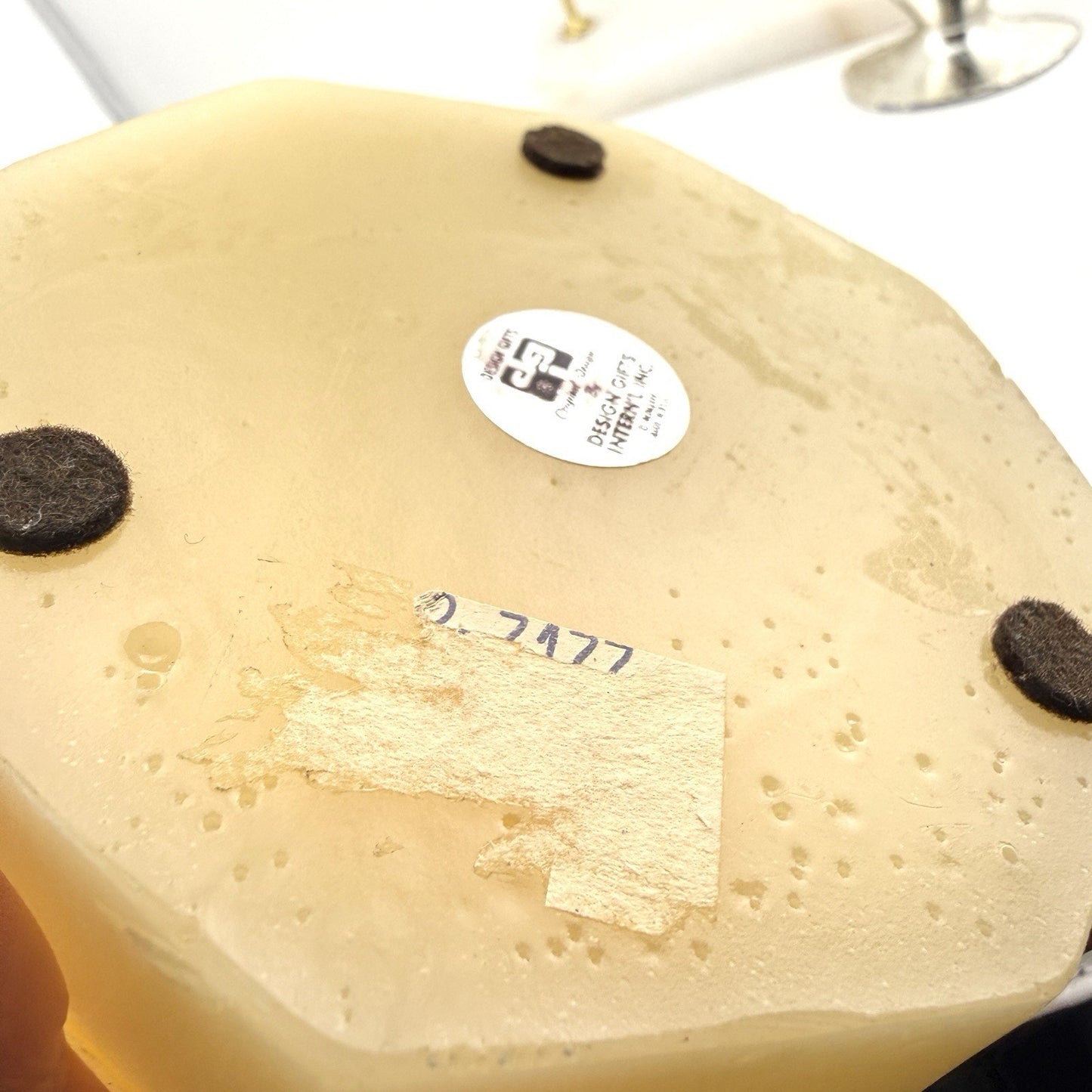 Vintage Lucite Vanity Trinket Box with Dried Yellow Flowers Embedded