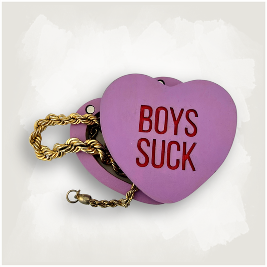 Boys Suck Conversation Heart Trinket and Jewelry Box