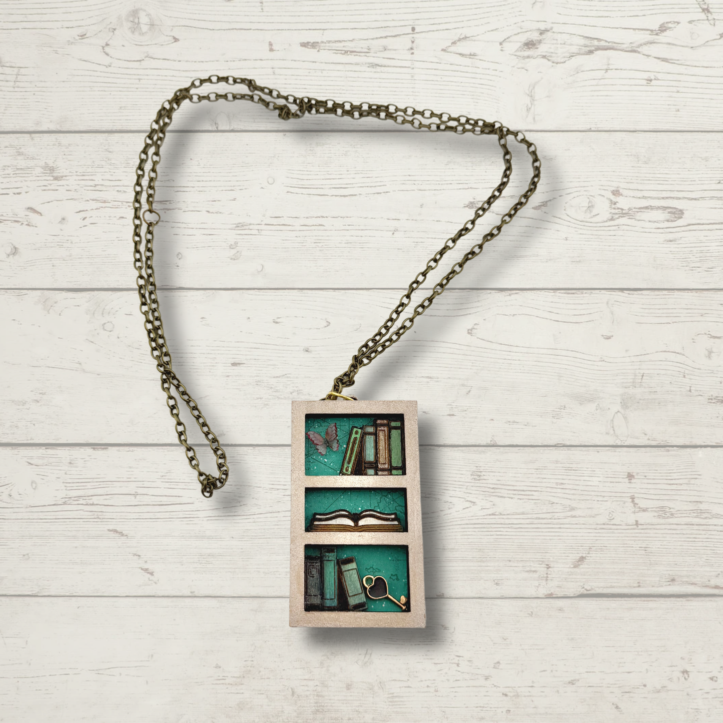 Mini Bookshelf Necklace