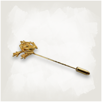 Vintage Gold Frog Stick Pin