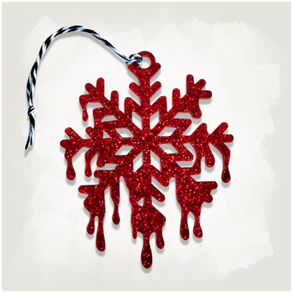 Horror Bloody Snowflake Creepmas Ornament