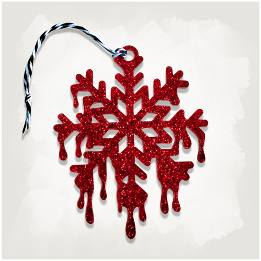 Horror Bloody Snowflake Creepmas Ornament
