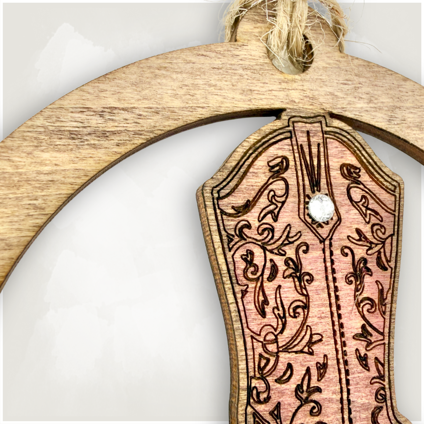 Pink Cowgirl Boot Ornament