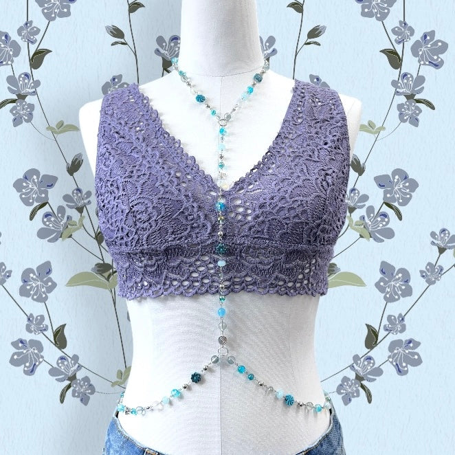 Blue Butterfly Beaded Body Chain