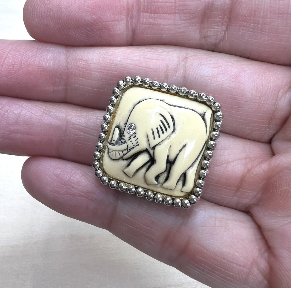 Vintage Lucky Elephant Clip-On Earrings