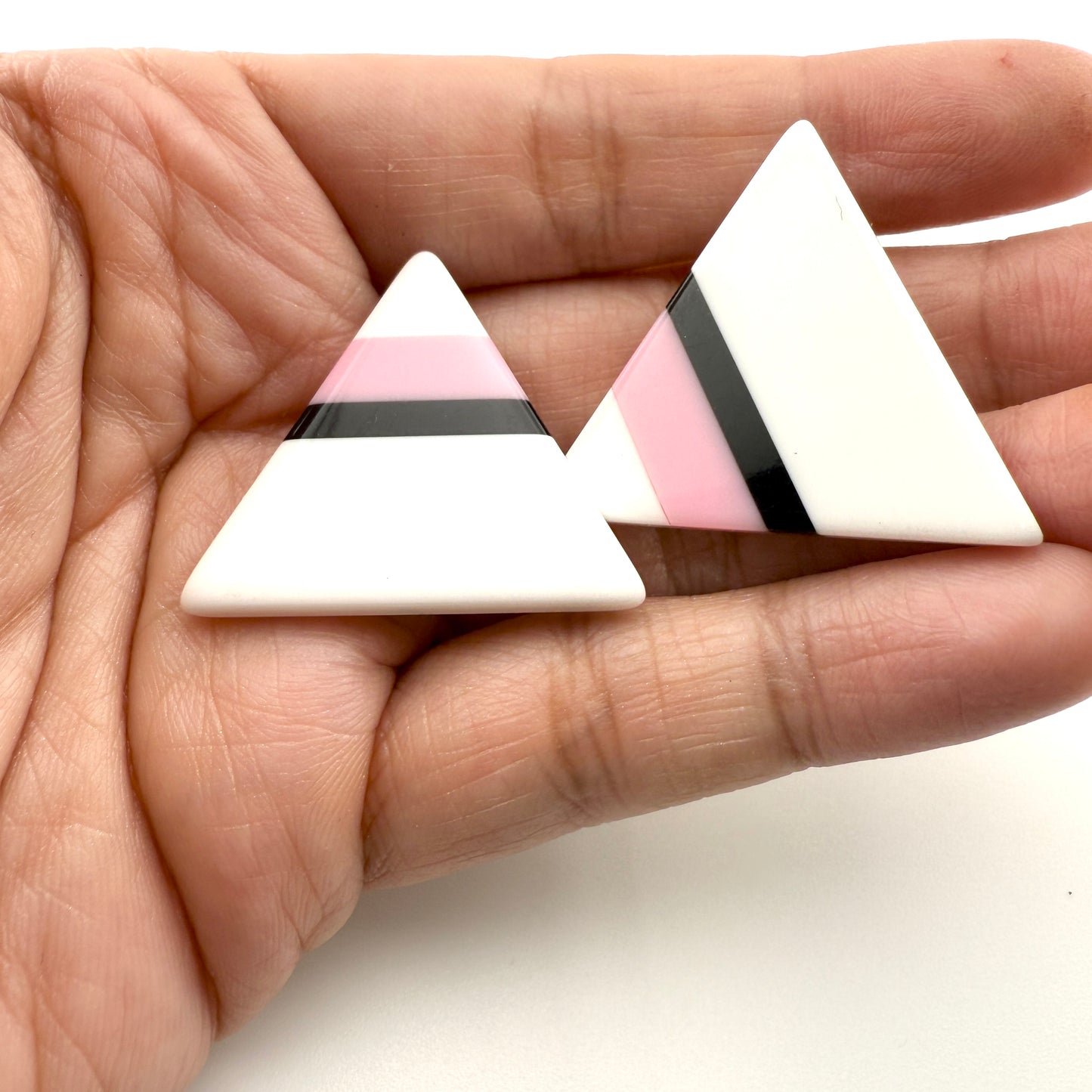 Vintage Mod Triangle Lucite Clip-On Earrings