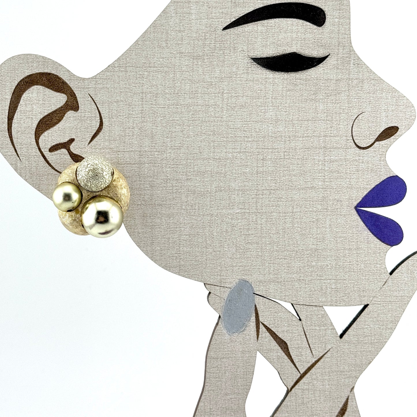 Vintage Gold Tone Cluster Clip Earrings