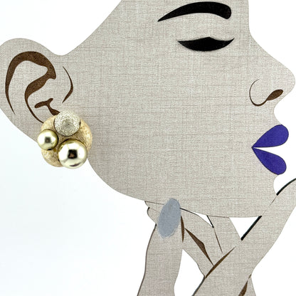 Vintage Gold Tone Cluster Clip Earrings