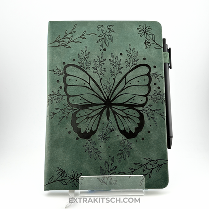 Butterfly Journal – Engraved Vegan Leather Notebook with Pen