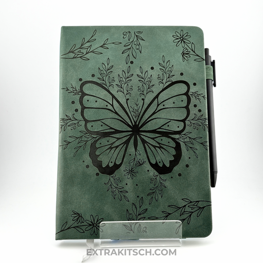 Butterfly Journal – Engraved Vegan Leather Notebook with Pen