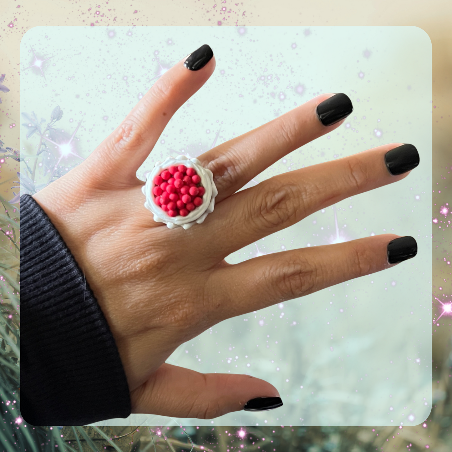 Cherry Cheesecake Cocktail Ring