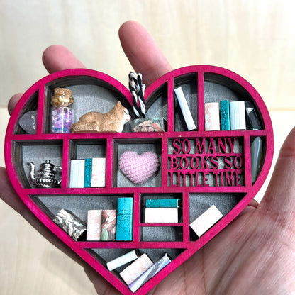 Mini Bookshelf Heart Ornament