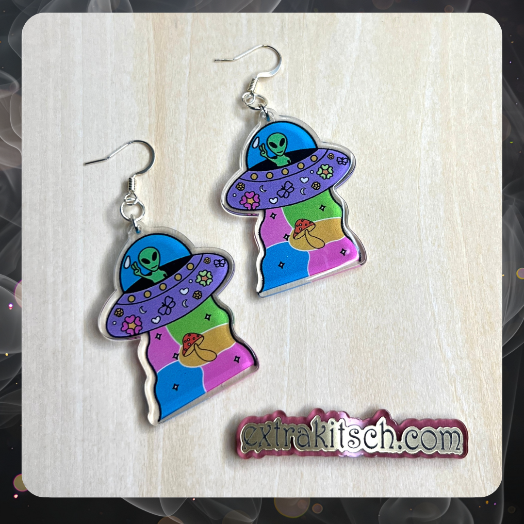 Trippy Alien Earrings