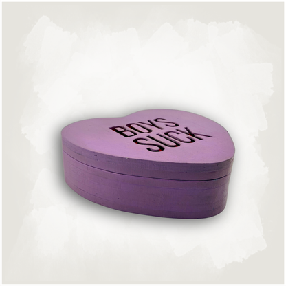 Boys Suck Conversation Heart Trinket and Jewelry Box