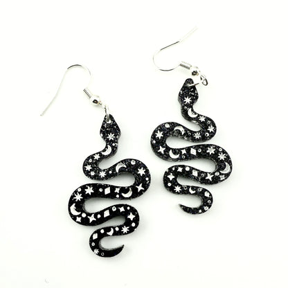 Engraved Snake Earrings