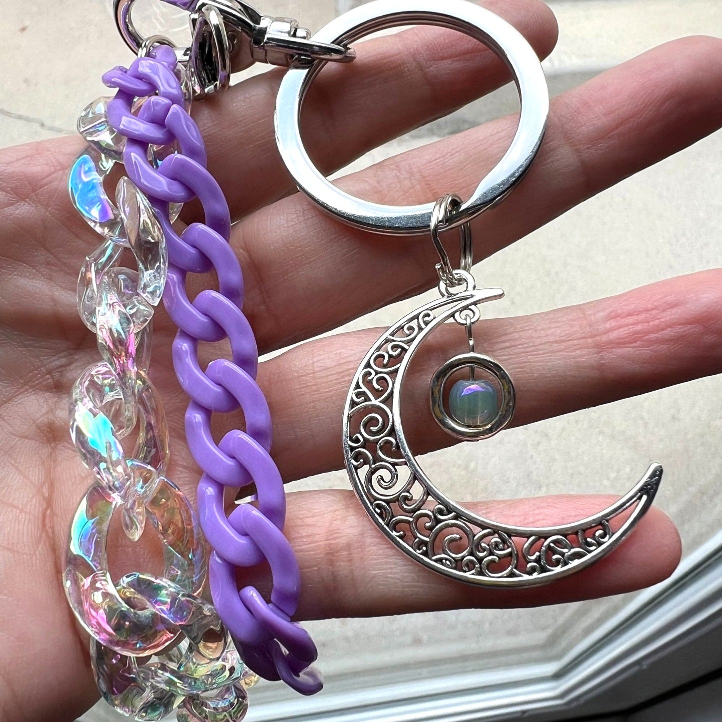 Moonlit Magic Iridescent Wristlet Keychain