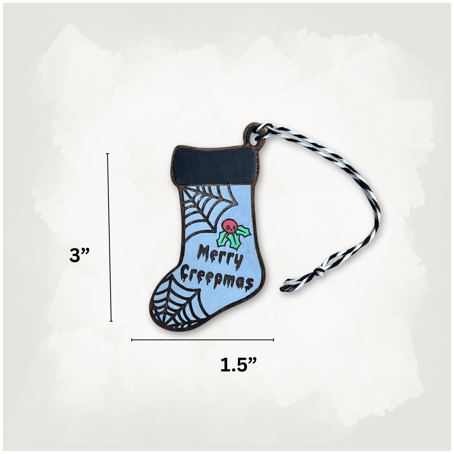 Horror Merry Creepmas Stocking Spooky Ornament