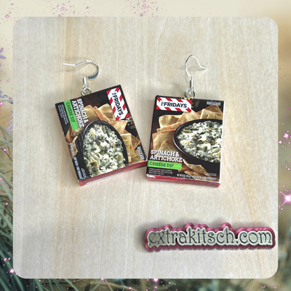 Mini Spinach Artichoke Dip Earrings