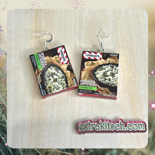 Mini Spinach Artichoke Dip Earrings